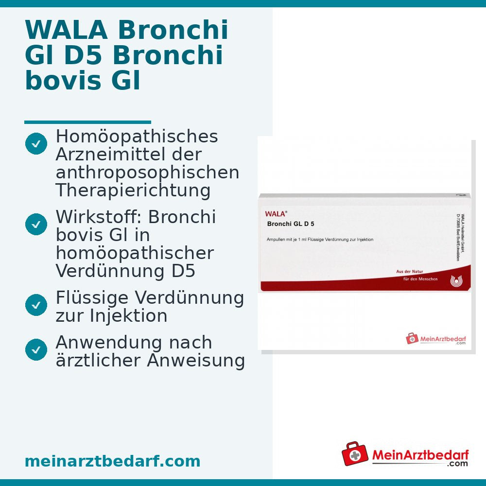 WALA Bronchi Gl D5 Bronchi bovis Gl Ampoules, 10 x 1 ml