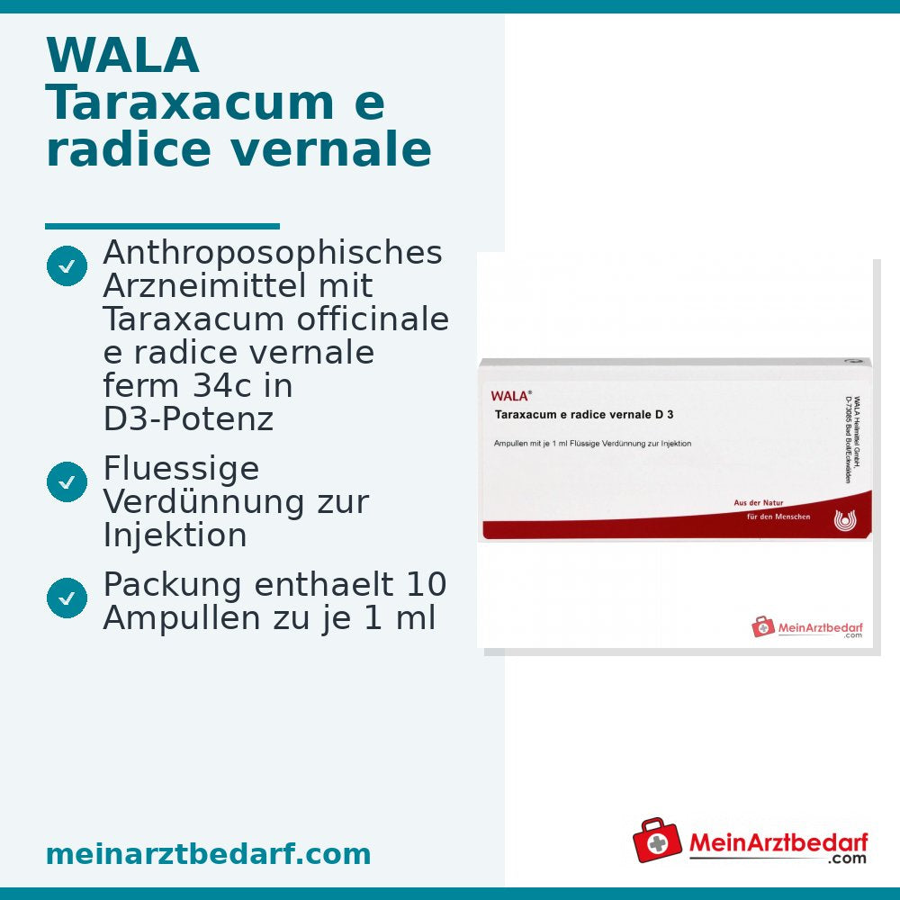 WALA Taraxacum e radice vernale D3 Loewenzahnwurzel Ampullen, 10 x 1 ml