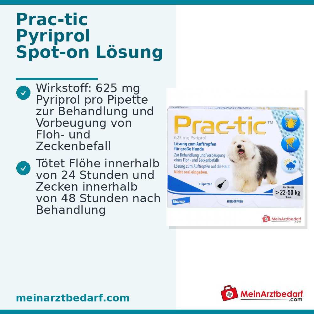 Pyriprol 625 mg pipetas spot-on para perros 22-50 kg 3 unidades