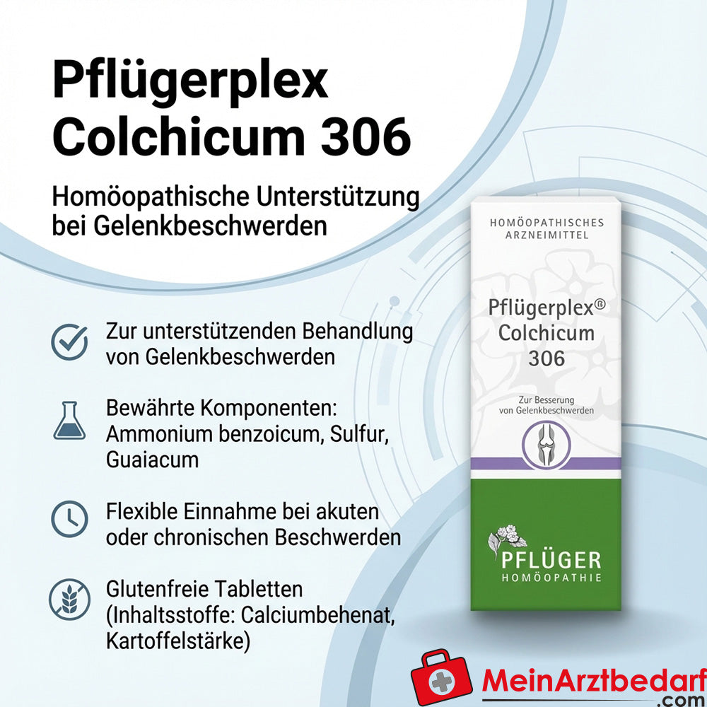 Pflügerplex Colchicum 306 (Ammoniumbenzoicum/Sulfur/Guaiacum) Comprimidos sin gluten