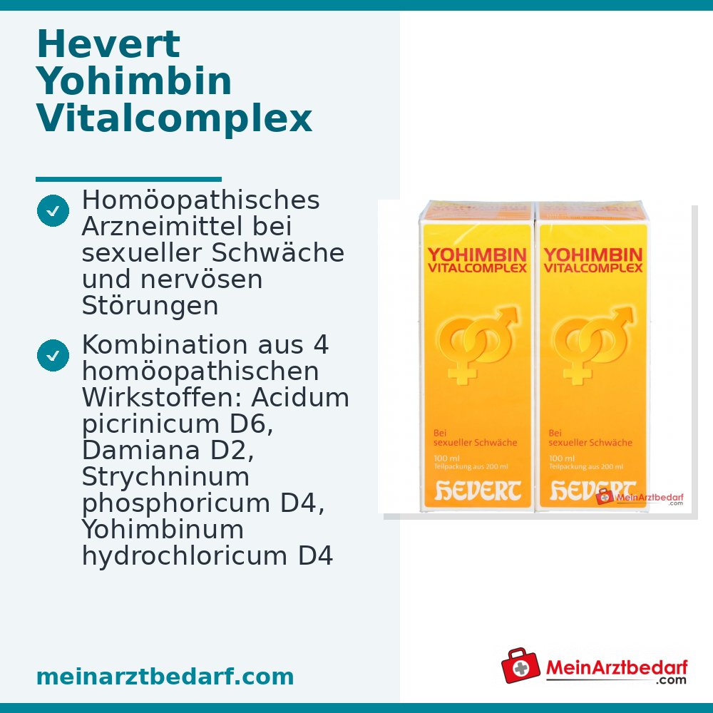 Hevert Yohimbin Vitalcomplex Acidum picrinicum / Damiana / Strychninum phosphoricum / Yohimbinum hydrochloricum Tropfen, 200 ml