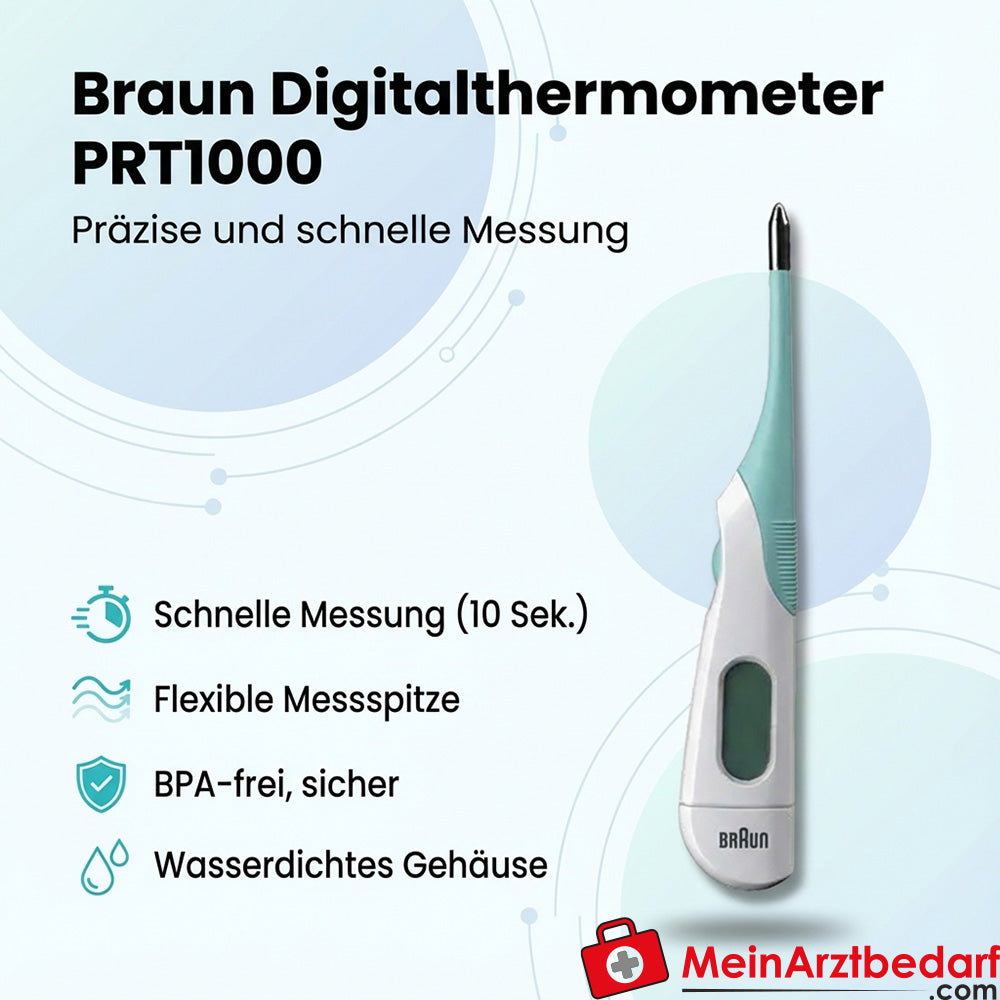 Braun termometro digitale PRT1000 punta flessibile impermeabile 1 pz.