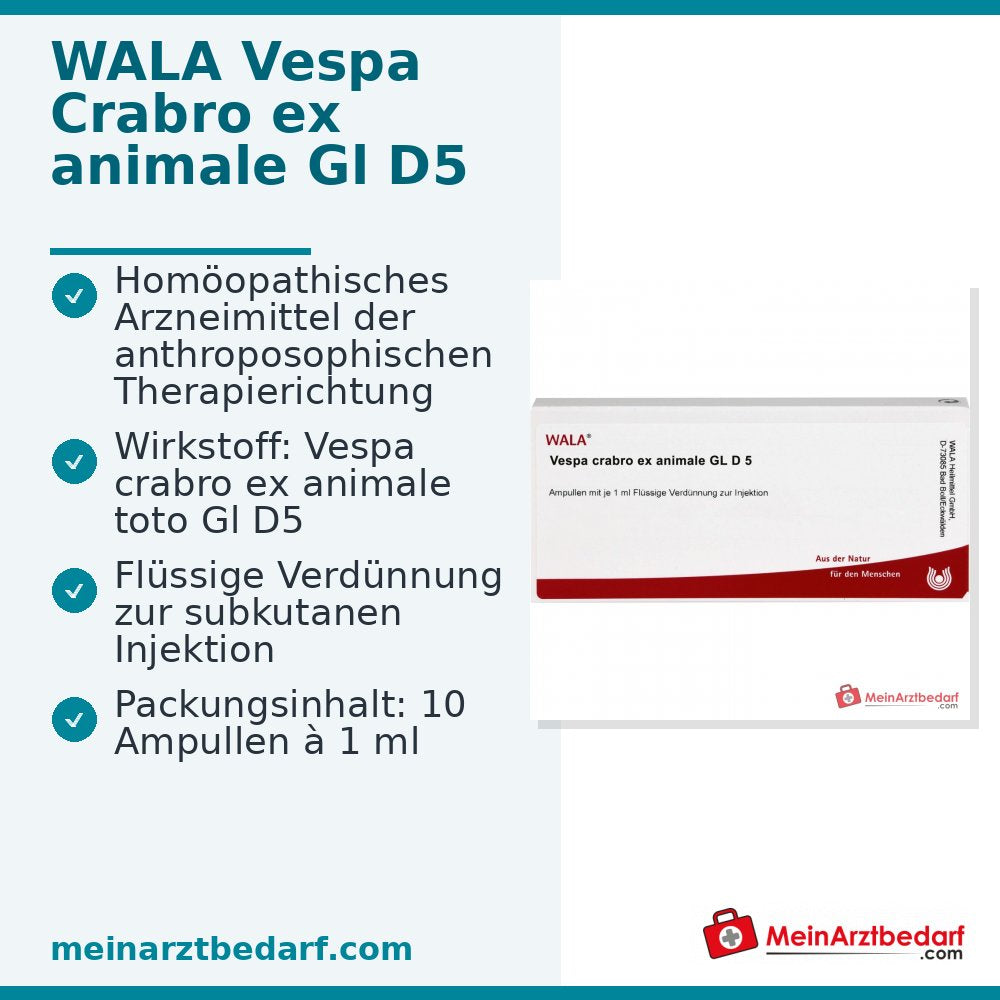 WALA Vespa Crabro ex animale Gl D5 , 10 x 1 ml Ampullen