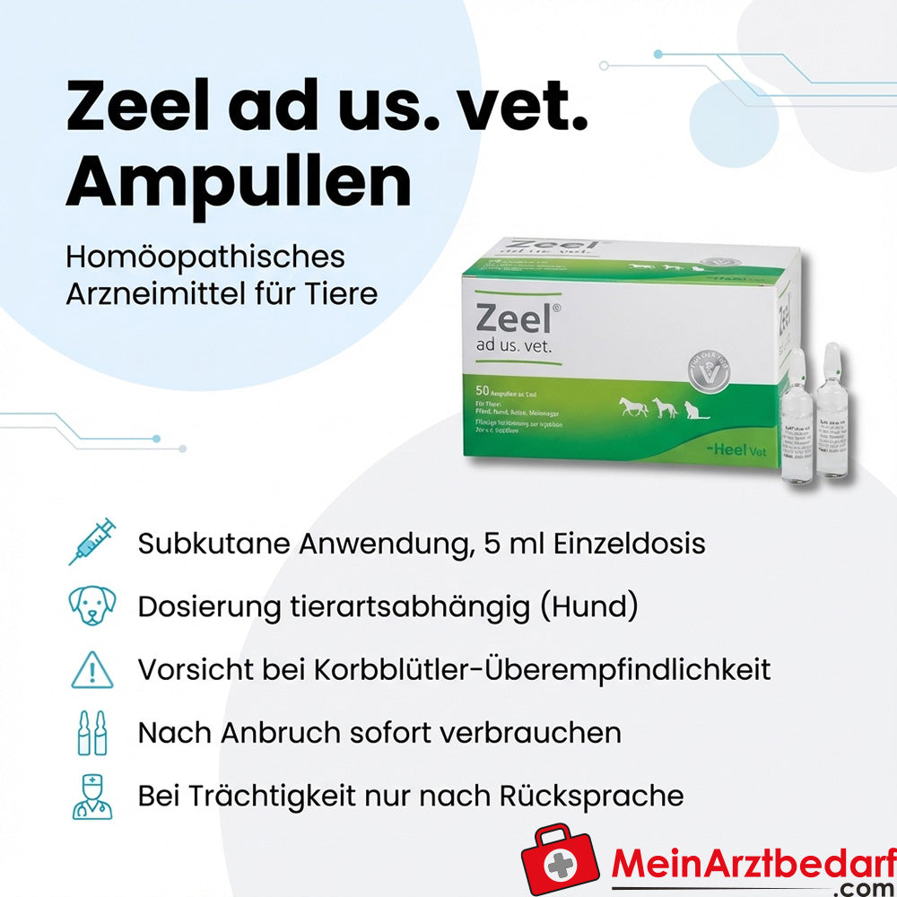 Zeel ad us. vet. medicamento homeopático ampollas 50 x 5 ml subcutáneo
