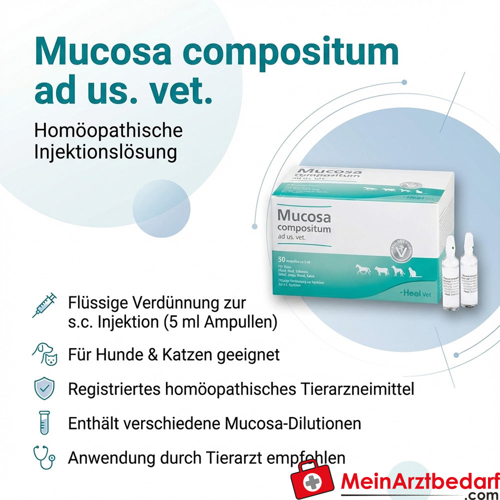 Mucosa compositum ad us. vet. medicamento veterinario homeopático 50 ampollas de 5 ml