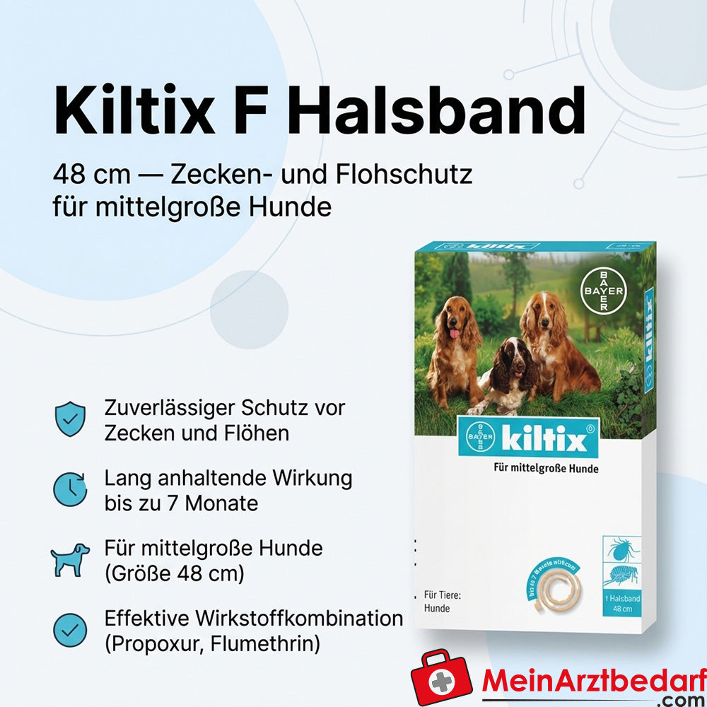 Kiltix F Halsband Propoxur und Flumethrin 48 cm für mittelgroße Hunde 1 St.
