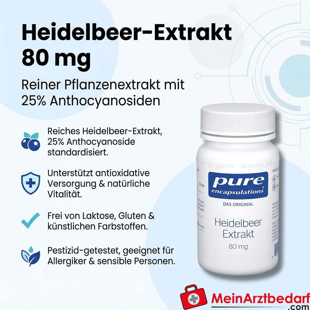 Pure Encapsulations Estratto di mirtillo 80 mg (25% antocianosidi) Capsule 60 capsule