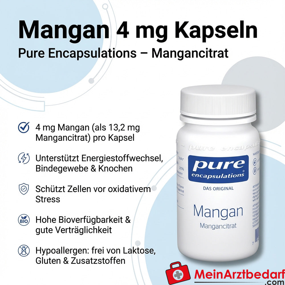 Pure Encapsulations Manganèse 4 mg (citrate de manganèse) gélules 60 pièces