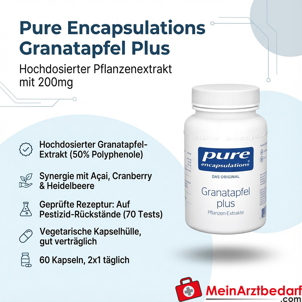 Pure Encapsulations Granatapfel Plus (Pomella) Granatapfel‑Extrakt 200 mg Kapseln 60 Stück