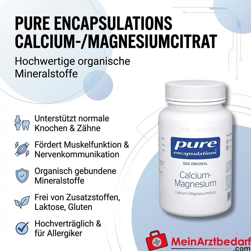 Pure Encapsulations Calcio-/Magnesiocitrato Cápsulas 90 Cápsulas
