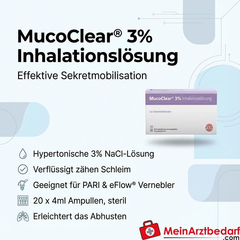 MucoClear 3% Inhalationslösung (NaCl) 4 ml Ampullen 80 ml (20×4 ml)