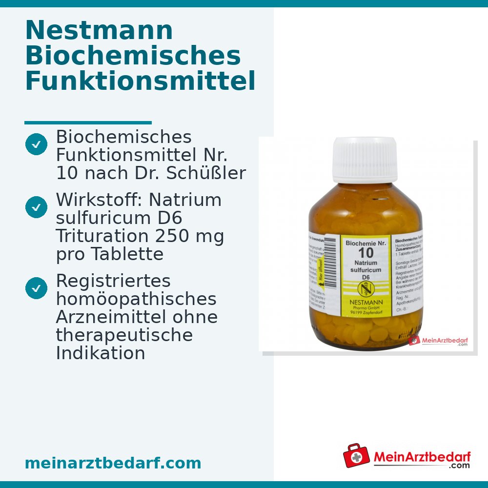 Nestmann Biochemisches Funktionsmittel Nr. 10 Natrium sulfuricum D6 według Dr. Schüßlera Tabletki, 100 szt.