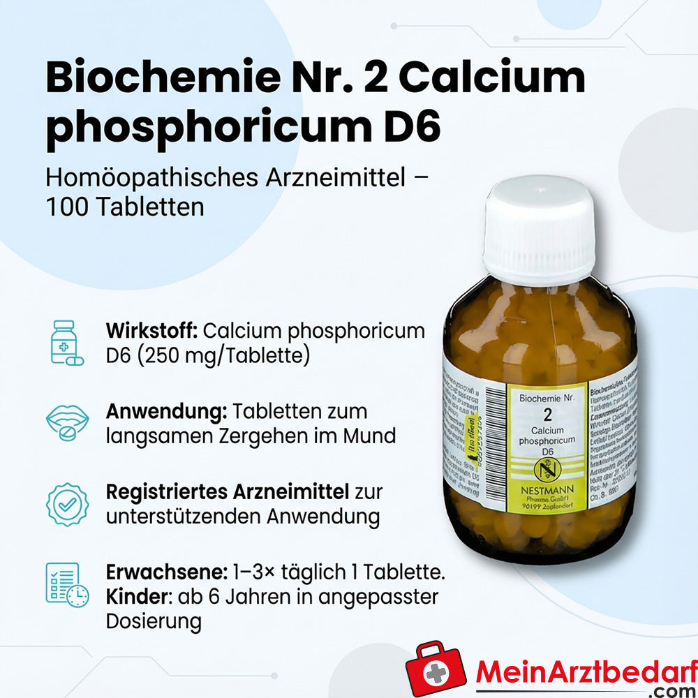 Biochemie 2 Calcium phosphoricum D6 250 mg tabletten 100 stuks