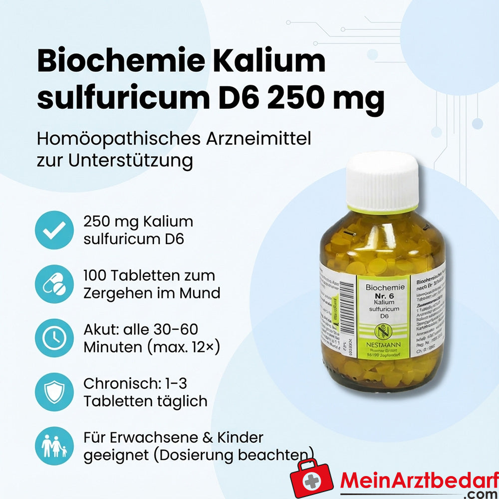Biochimie Kalium sulfuricum D6 250 mg comprimés 100 pièces
