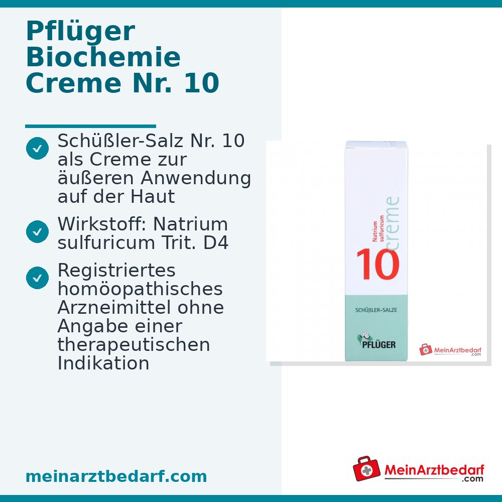 Pflüger Biochemie Crème N° 10 Natrium sulfuricum D4 Crème, 75 g