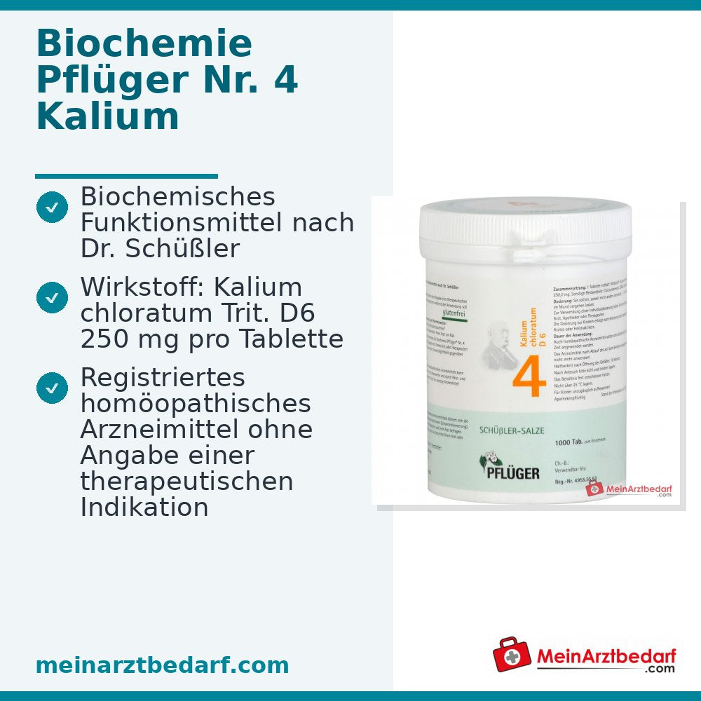 Biochemie Pflüger nr. 4 Kalium chloratum D6 tabletten 100 stuks