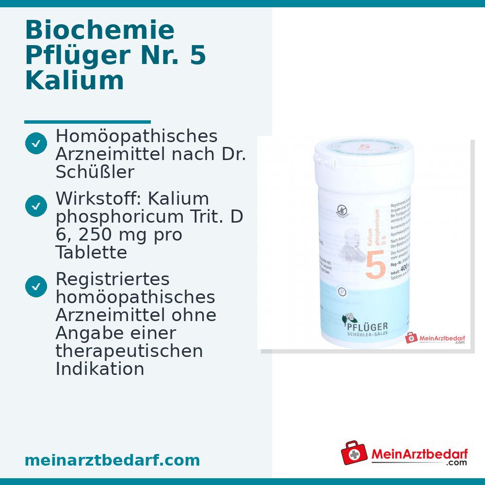 Biochemie Pflüger Nr. 5 Kalium phosphoricum D6 Tabletki, 100 szt.