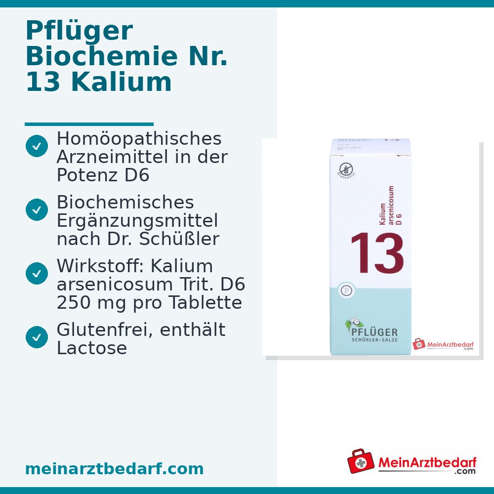Biochimie Pflüger n° 13 Kalium arsenicosum D6 comprimés 100 pcs