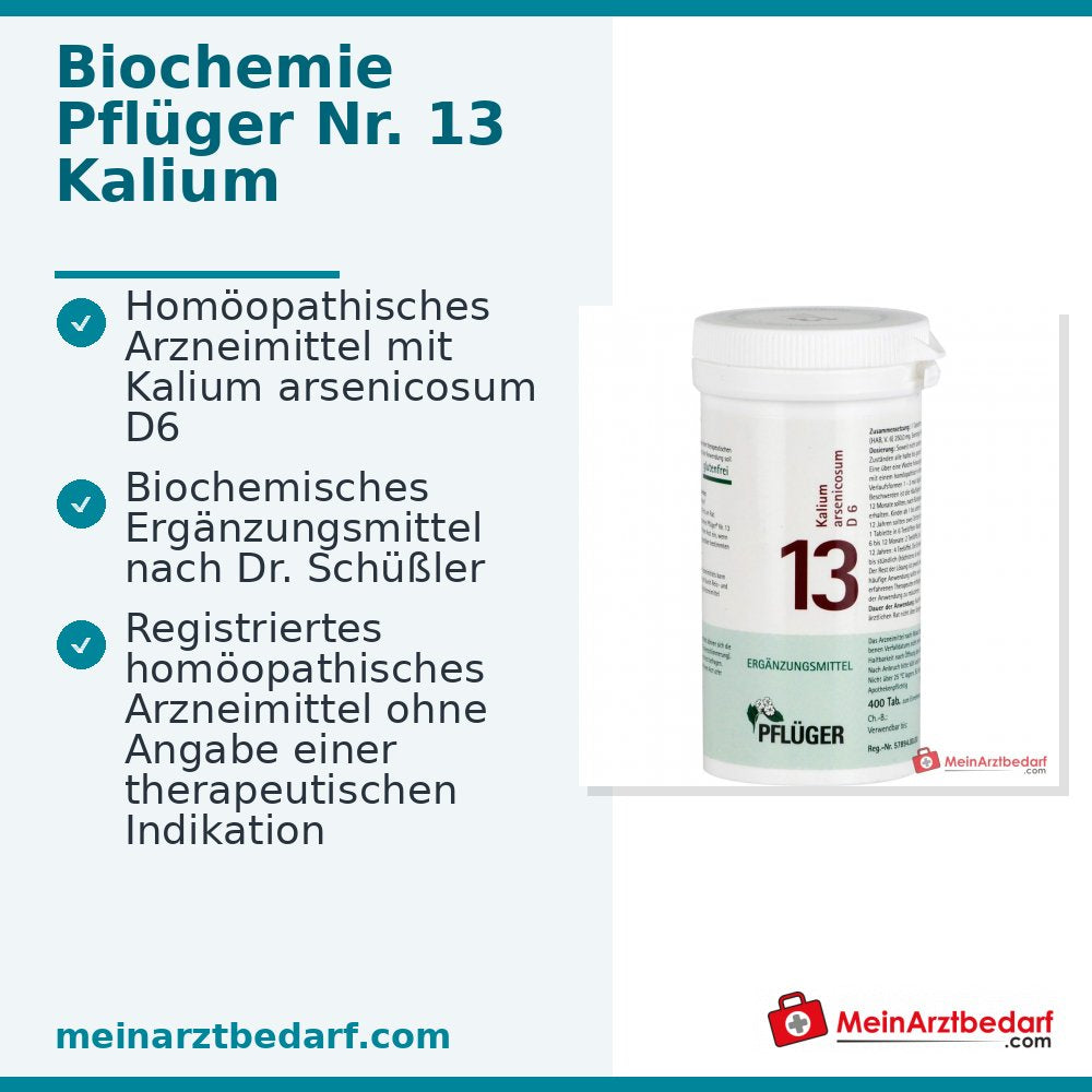 Biochimie Pflüger n° 13 Kalium arsenicosum D6 comprimés 100 pcs