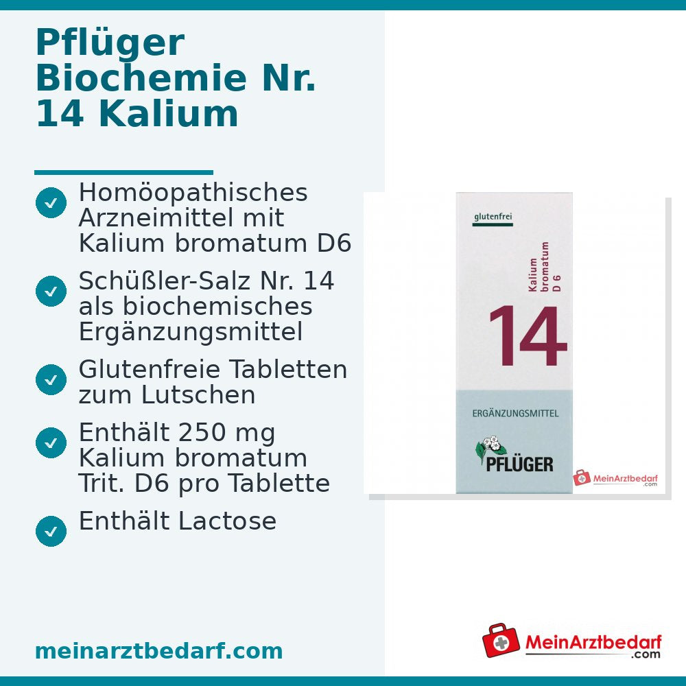 Biochemie Pflüger® n° 14 Kalium bromatum D6 250 mg comprimés 100 pièces