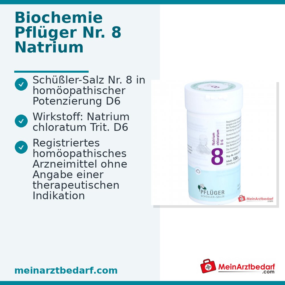 Biochemie Pflüger Nr. 8 Natrium chloratum D6 1000 mg Pulver 100 g