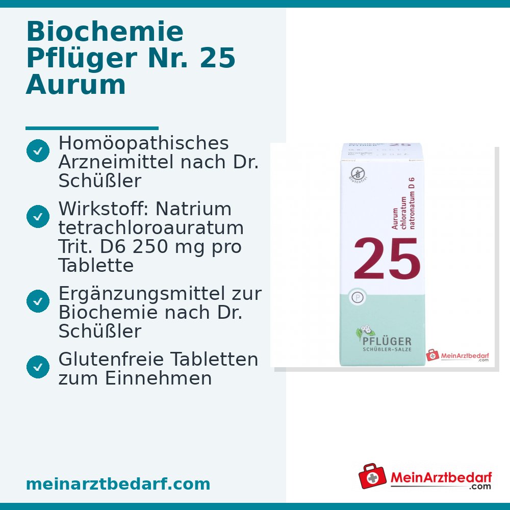 Biochemie Pflüger 25 Aurum chloratum natronatum D6 250 mg tabletten