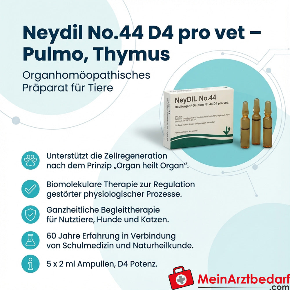 vitOrgan Neydil No.44 D4 pro vet Pulmo Thymus fiale 5 x 2 ml