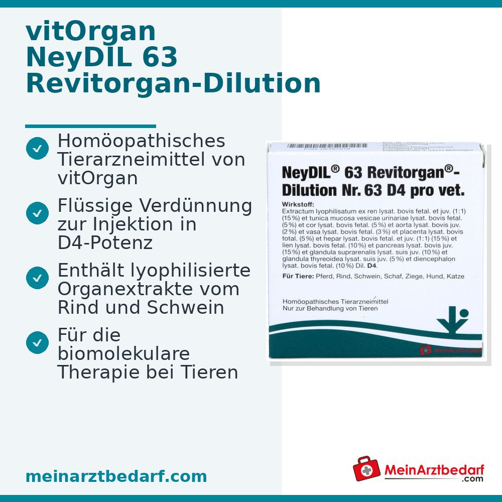 NeyDIL 63 Revitorgan D4 pro vet homöopathisches Arzneimittel Injektionslösung 5 x 2 ml
