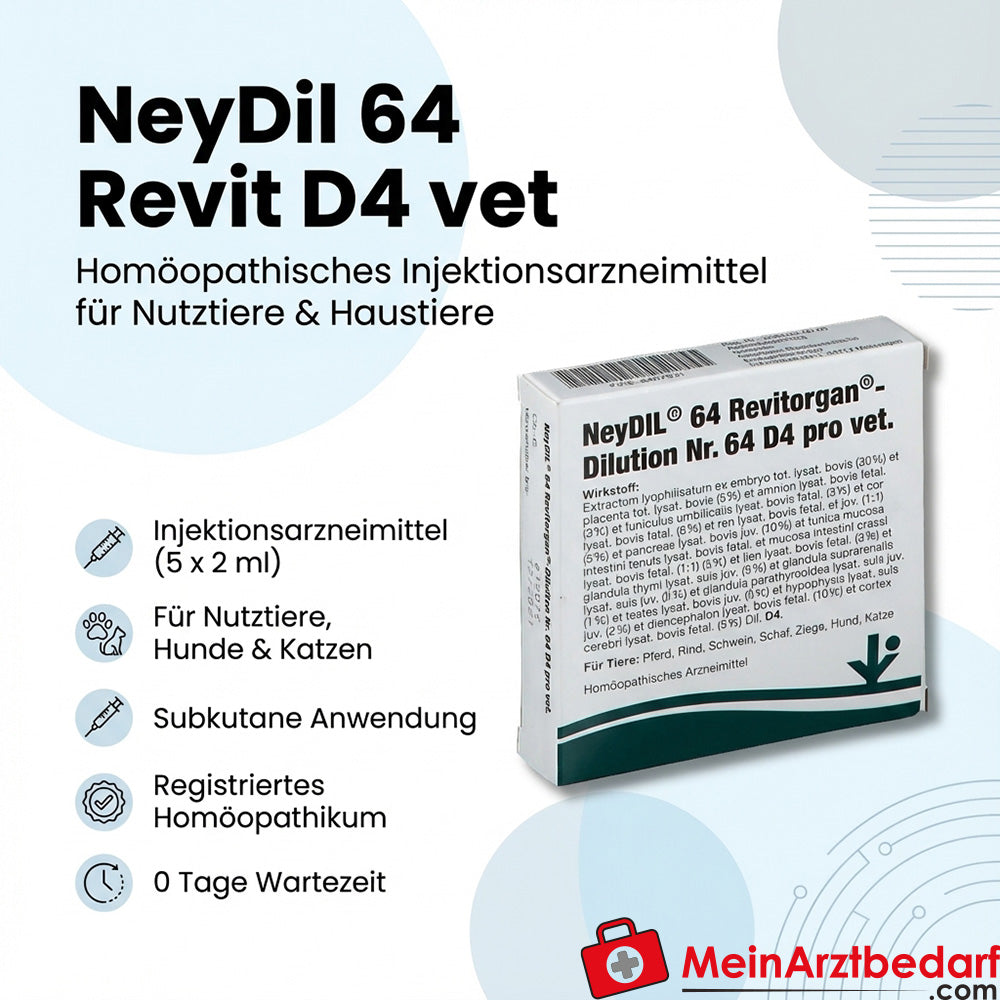 Neydil 64 Revit D4 veterinario fiale per iniezione 5 x 2 ml