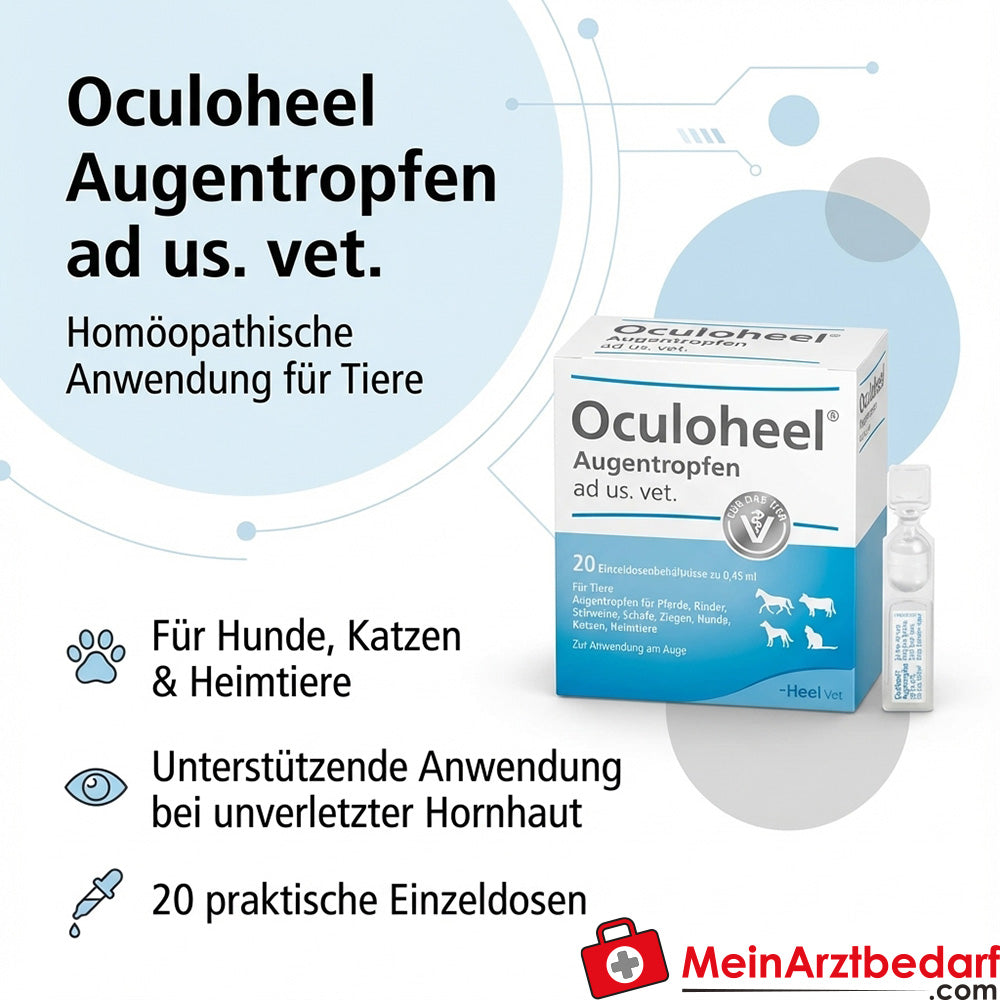 Oculoheel gouttes ophtalmiques pour usage vétérinaire, 20 unités.