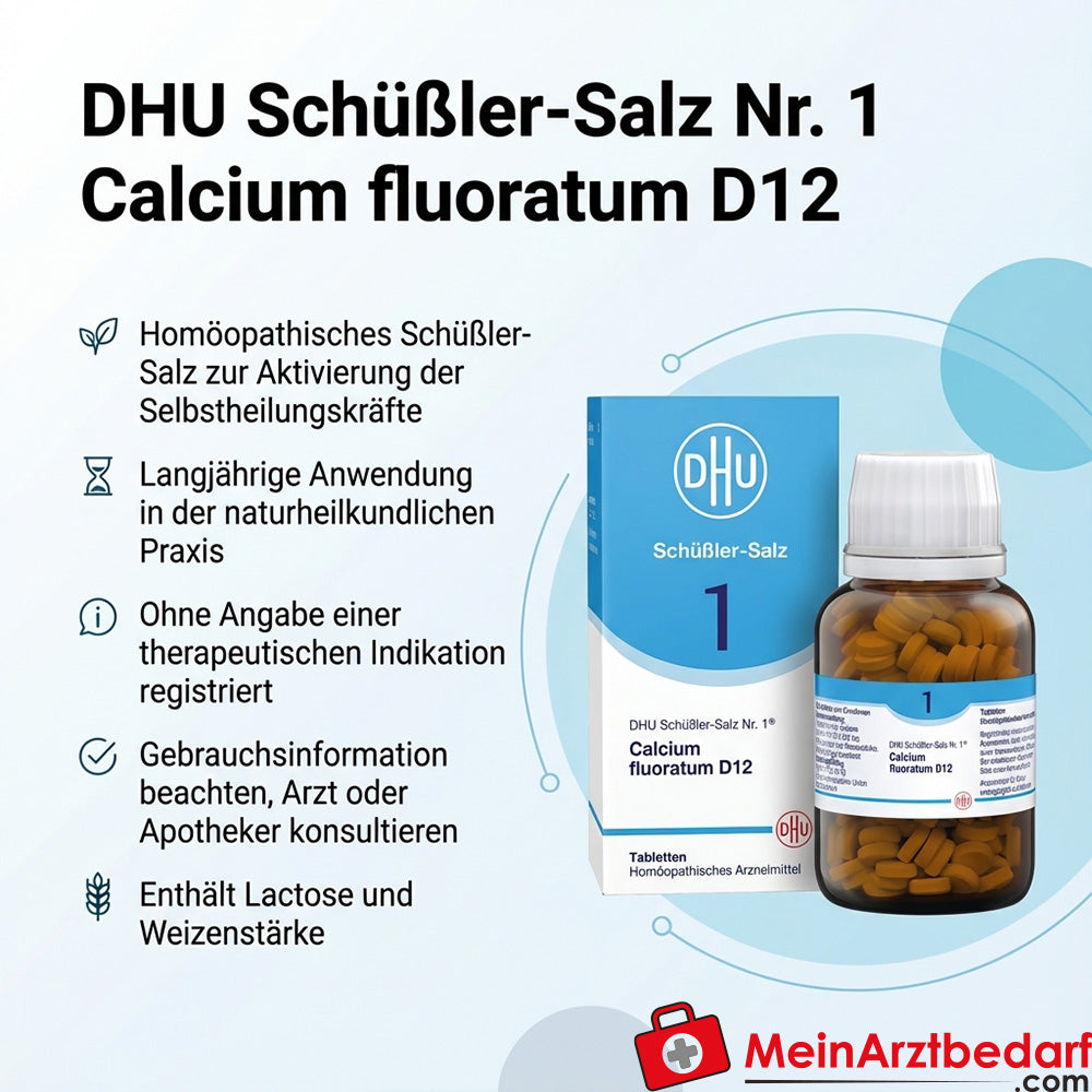 DHU Schuessler Zout Nr. 1 Calcium fluoratum D12 bolletjes 80 g