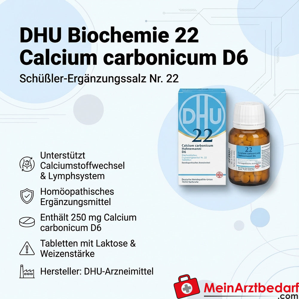 DHU Bioquímica 22 Calcio carbónico D6 250 mg comprimidos