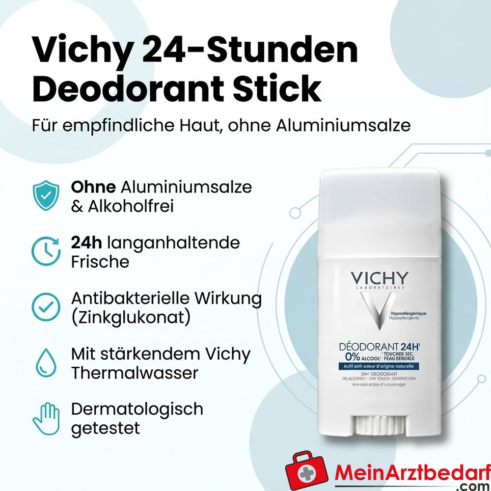 Vichy Deodorant 24h Stick Zink Gluconaat zonder Aluminiumzouten 40 ml