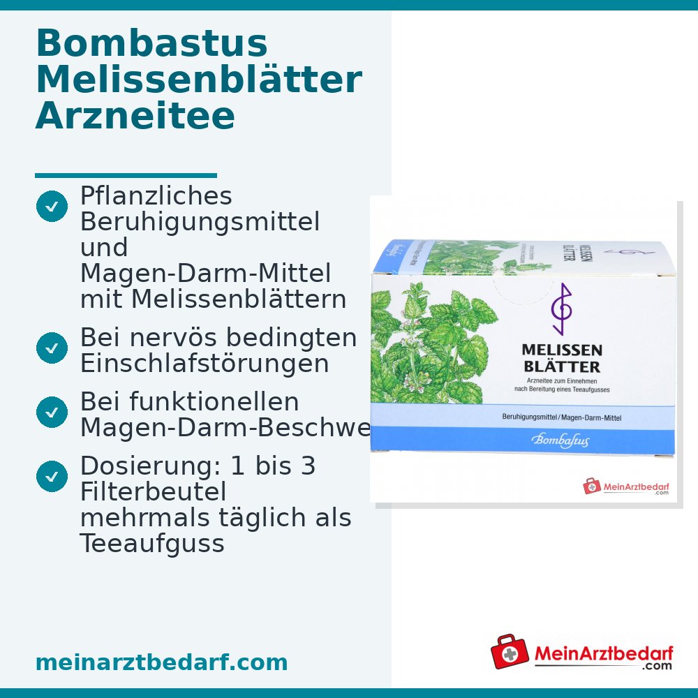 Bombastus Melissenblätter Arzneitee Filterbeutel, 20 Stück à 1,5 g