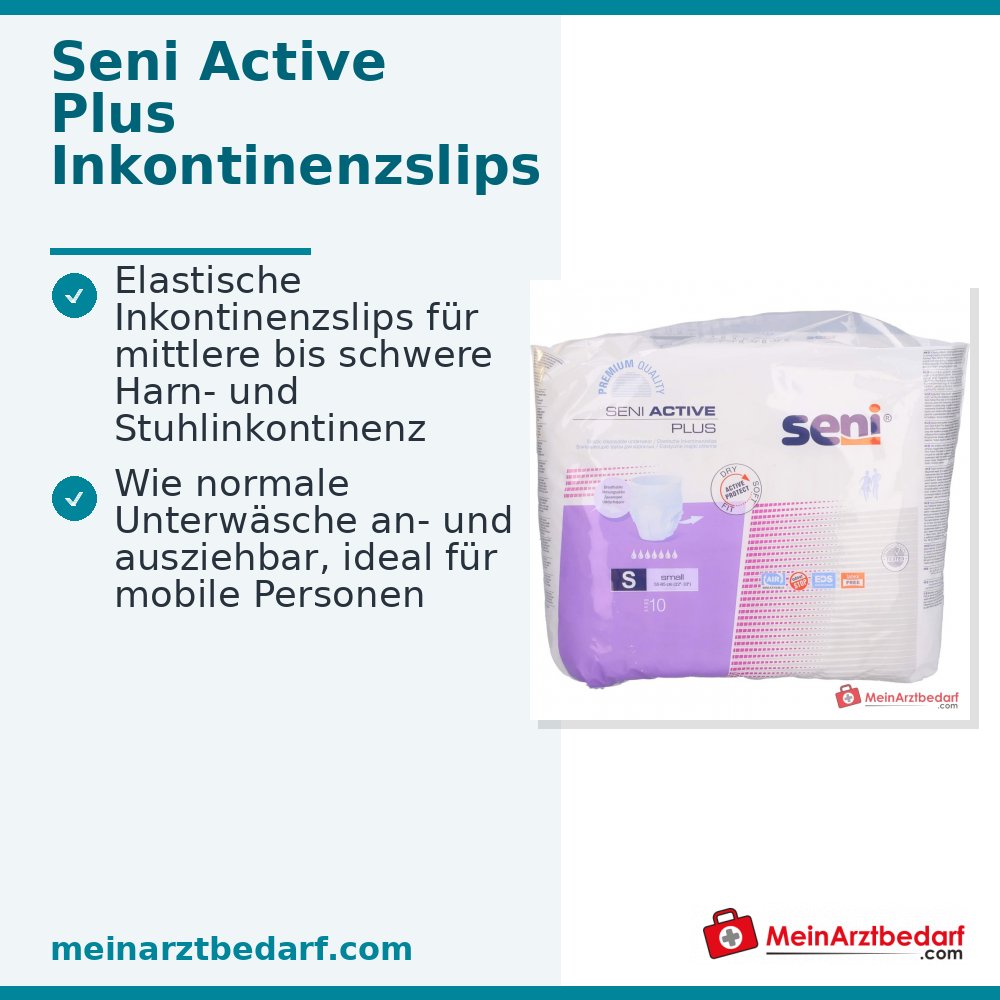 Seni Active Plus S wegwerpincontinentiebroekje maat S ademend met vochtindicator en zijdelingse bescherming tegen doorlekken