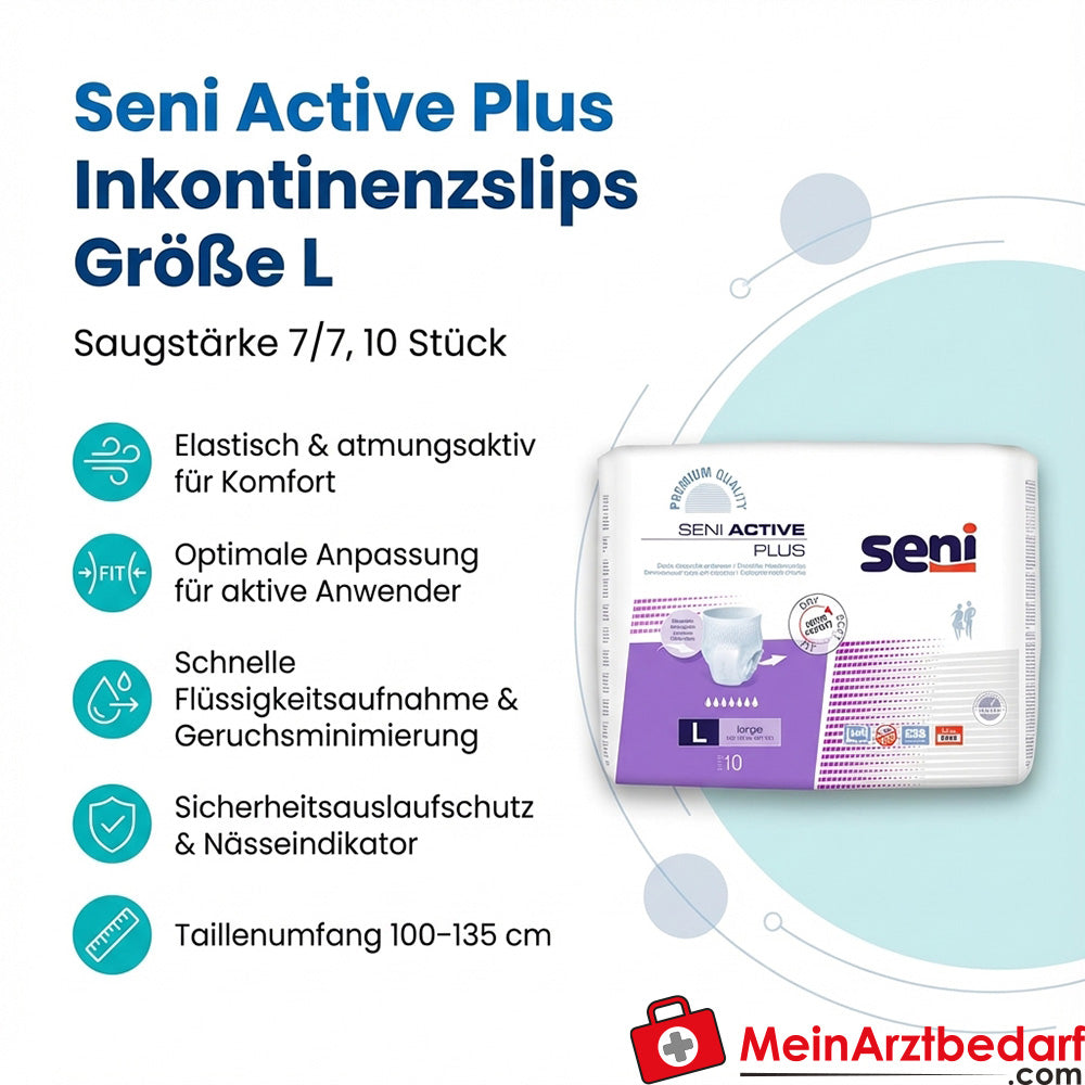 Seni Active Plus calzoncillos para incontinencia talla L absorbencia 7/7 10 unidades