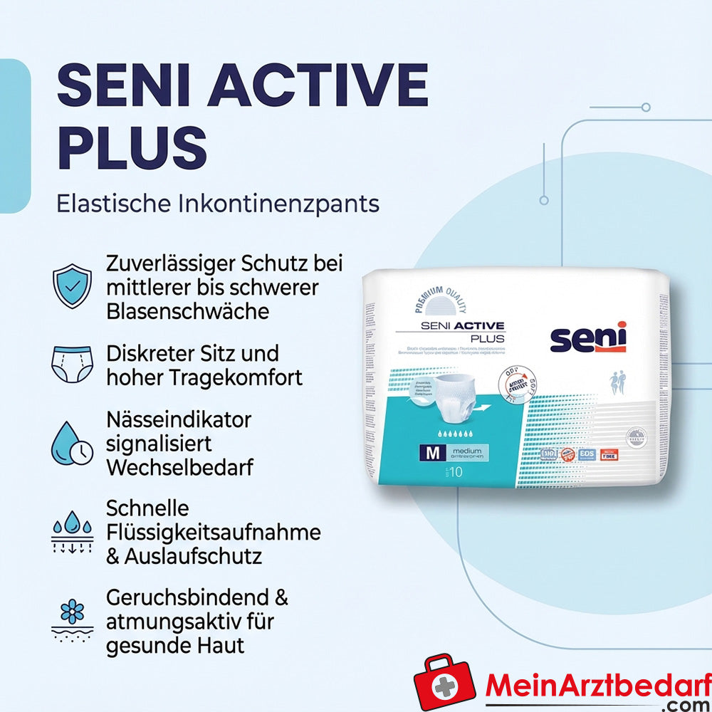 Seni Active Plus majtki chłonne XL 10 sztuk Obwód talii 120-160 cm