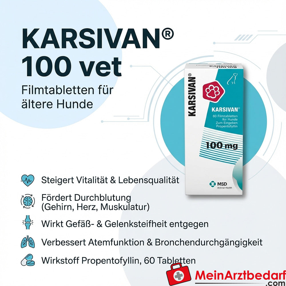 Karsivan 100 vet Propentofilina 100 mg comprimidos 60 unidades