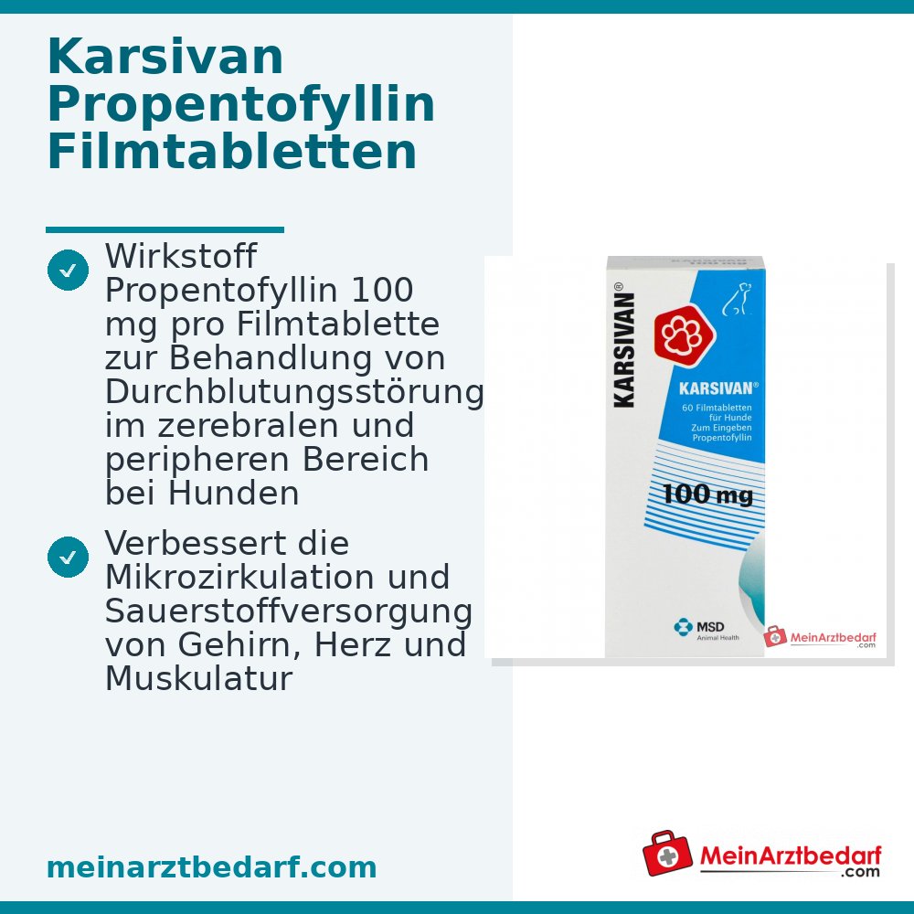 Karsivan 100 vet Propentofyllin 100 mg Tabletten 60 Stück