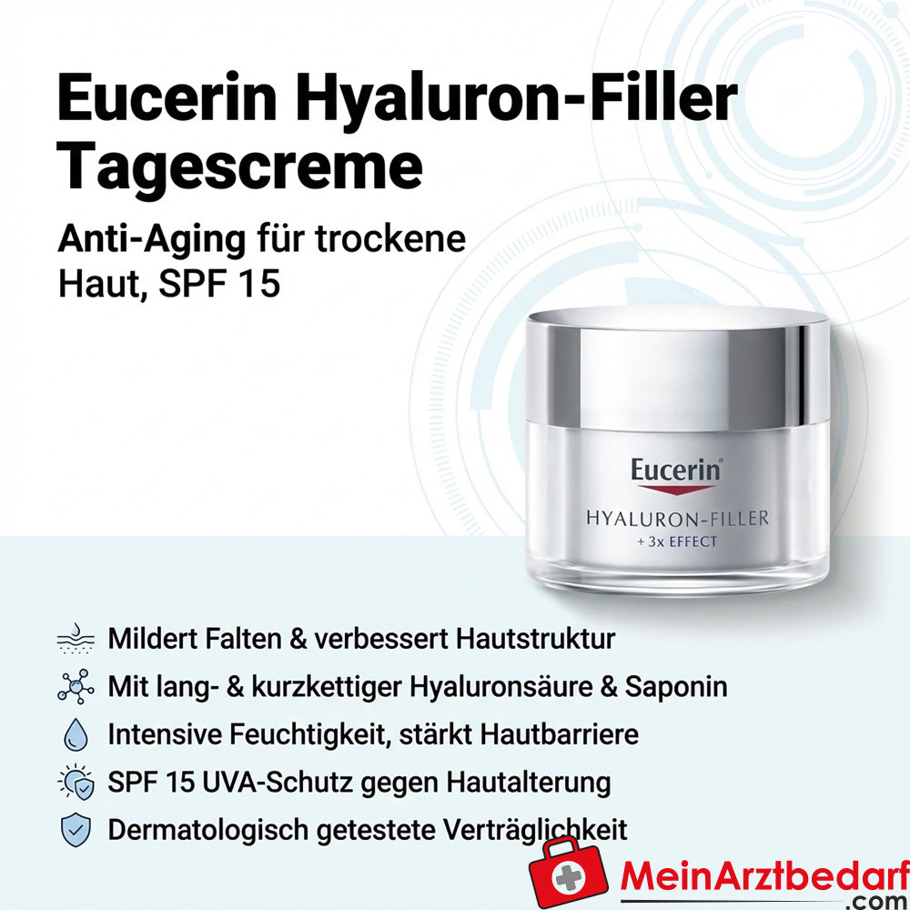 Eucerin Hyaluron-Filler Crema de Día con ácido hialurónico FPS 15 para piel seca 50 ml