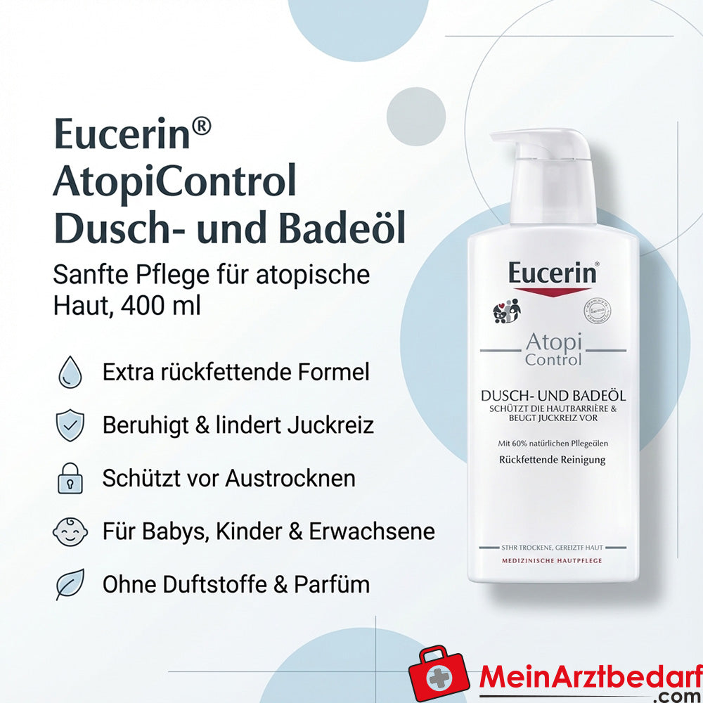 Eucerin AtopiControl Olejek pod prysznic i do kąpieli 400 ml bezzapachowy