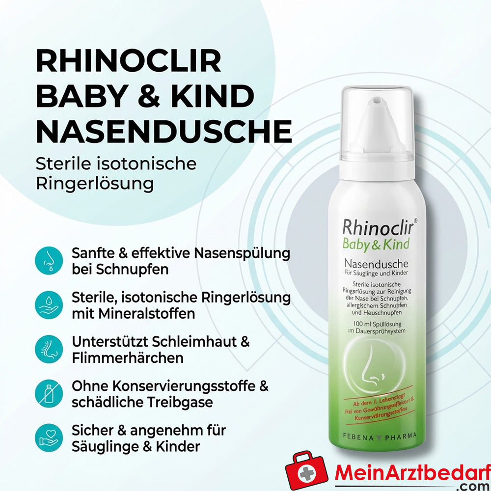 Rhinoclir Baby & Kind Nasendusche sterile isotonische Ringerlösung 100 ml