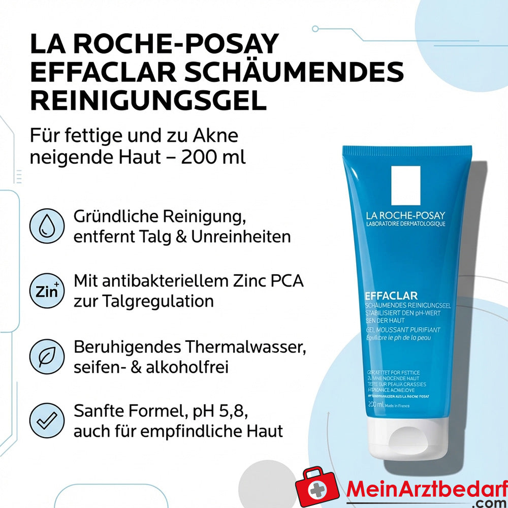La Roche EFFACLAR Piankowy żel oczyszczający z cynkiem PCA 200 ml