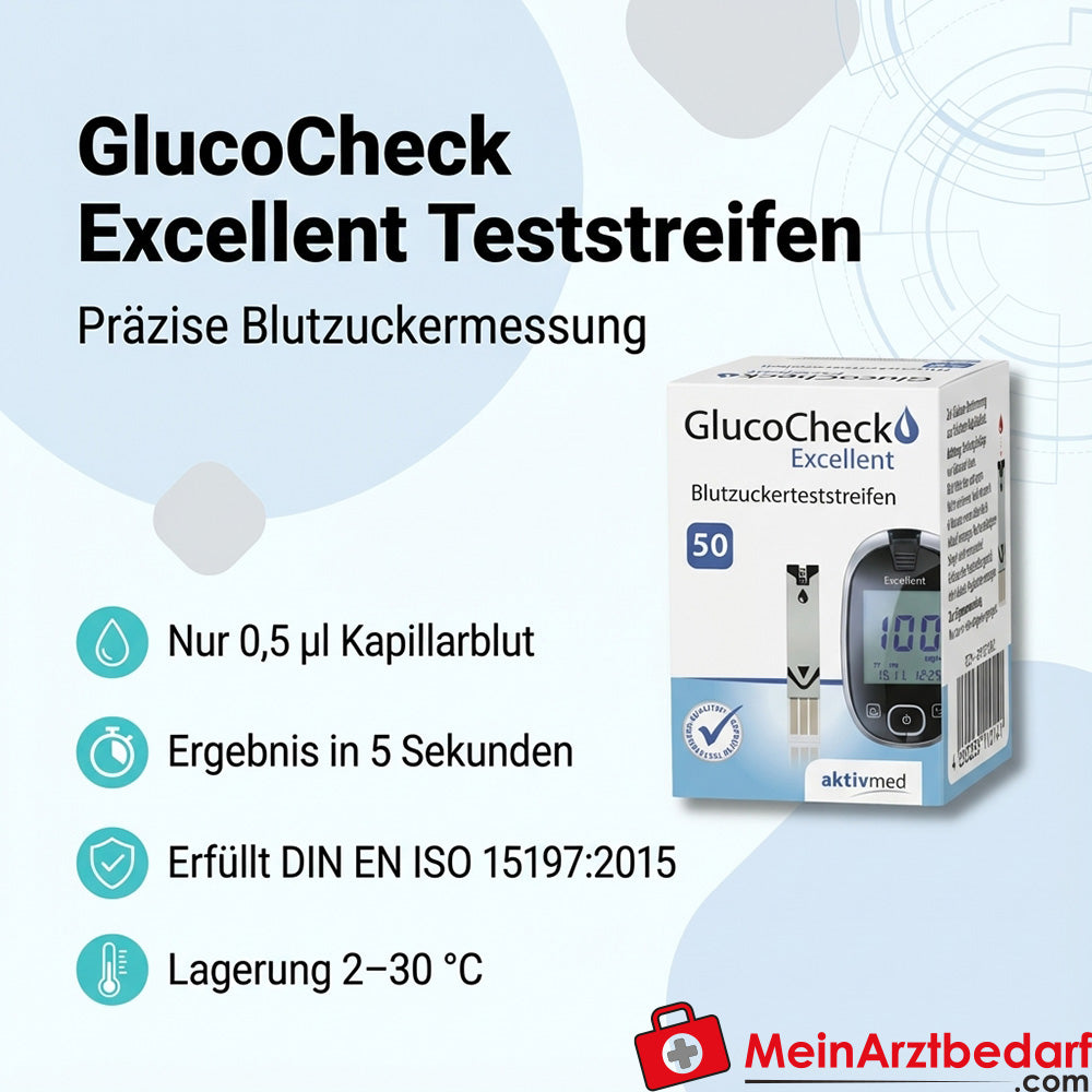 GlucoCheck Excellent strisce reattive 50 pezzi