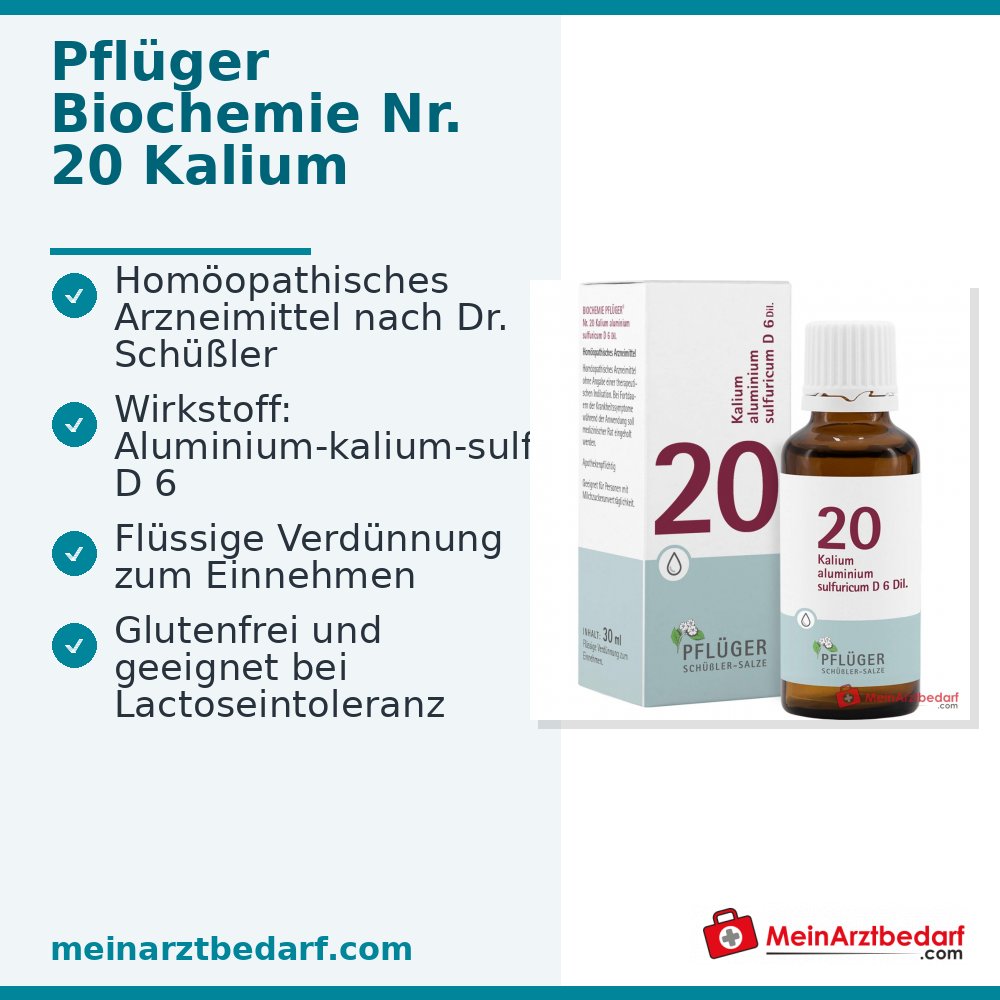 Biochemie Pflüger No.20 Potasio aluminio sulfúrico D6 Gotas