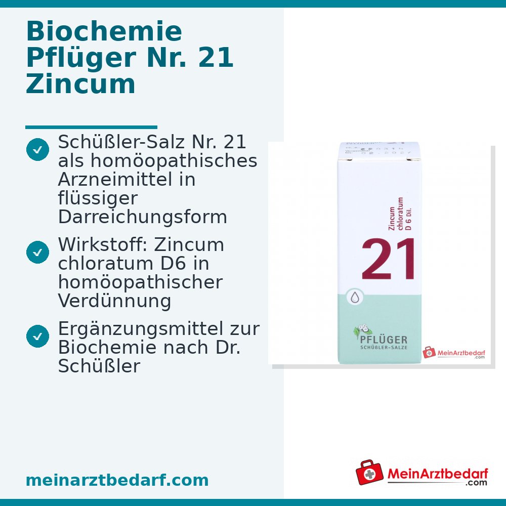 Biochemie Pflüger® No. 21 Zincum chloratum D6 1000 mg gotas 10 g