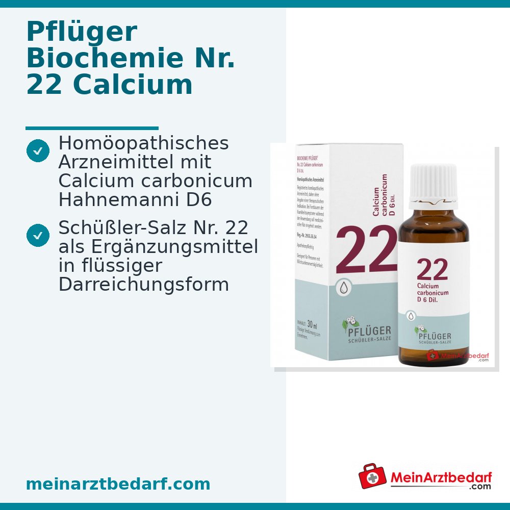 Pflüger Biochemie Nr. 22 Calcium carbonicum Hahnemanni D6 Tropfen, 30 ml