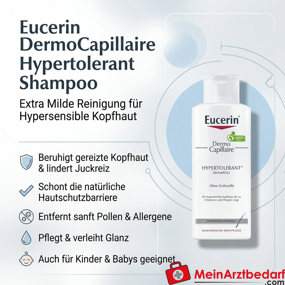 Eucerin DermoCapillaire Hypertolerant Shampoo mild für hypersensible Kopfhaut 250 ml