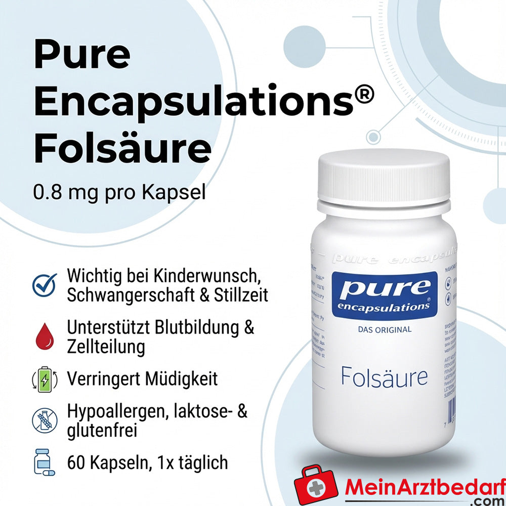 Pure Encapsulations Kwas foliowy 0,8 mg kapsułki 60 kapsułek