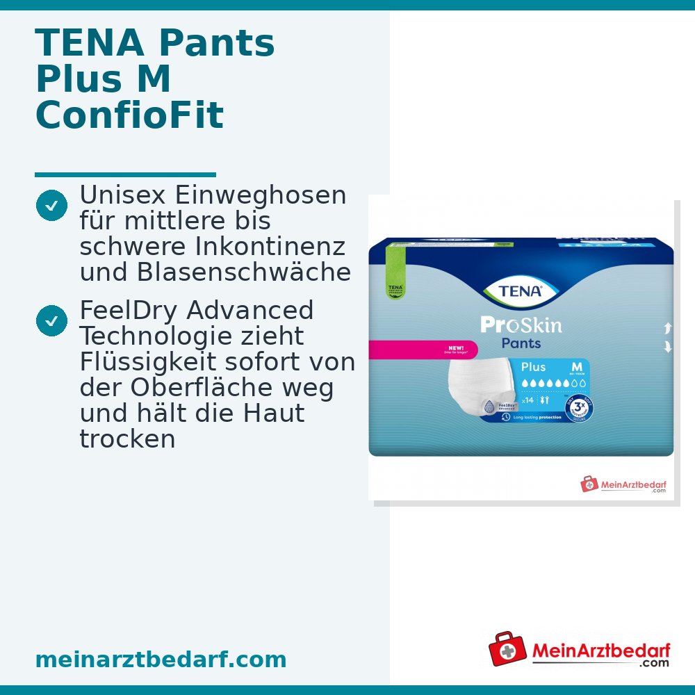 TENA Pants Plus M ConfioFit Einweghosen, 56 St. (4x14 St.)